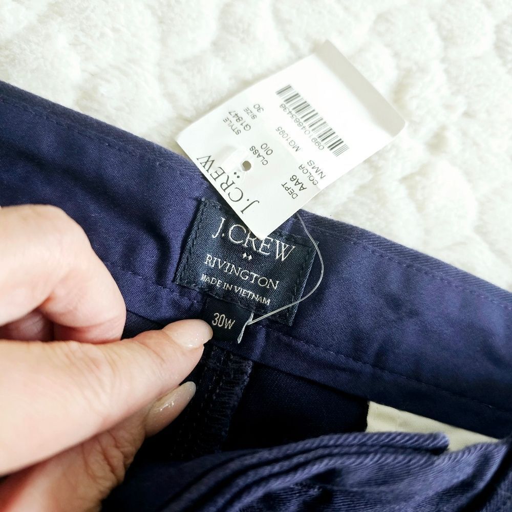 NEW J. Crew bermuda shorts navy preppy 30 twill khakis - Picture 9 of 11
